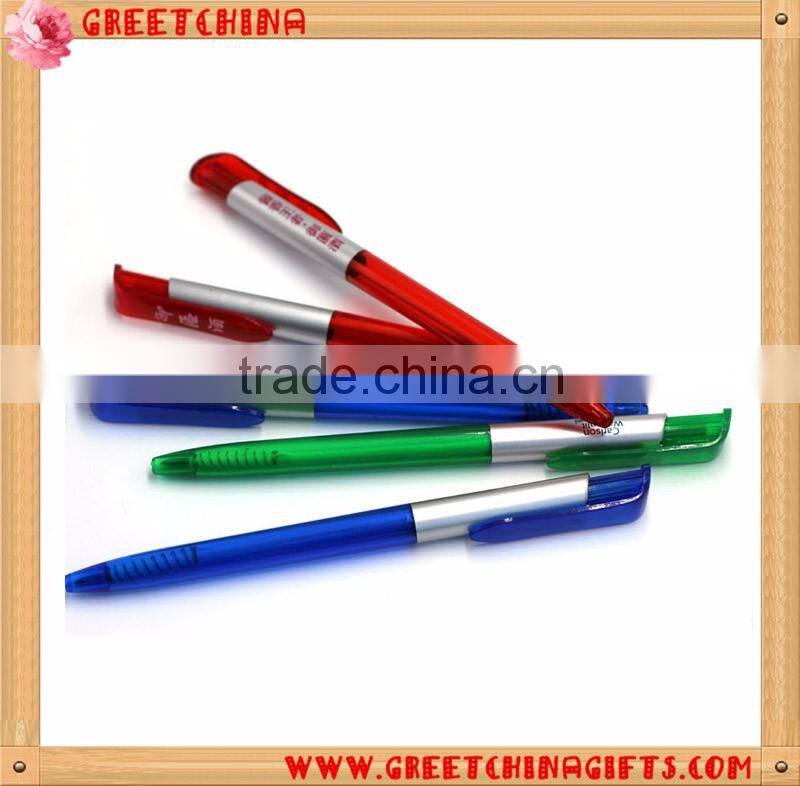 Custom Colorful Transparent Barrel Press Plastic Pen
