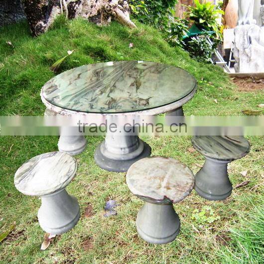 Marble Coffee Table Hand Sculpture Carving Stone For Resort, House And Garden