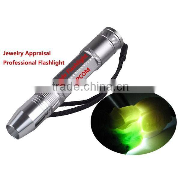 Hot Sell Super Quality High Bright White Yellow UV Light Jade Flashlight Torch