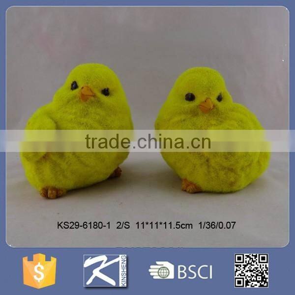 Fashion style resin rooster with fur for new year symbol