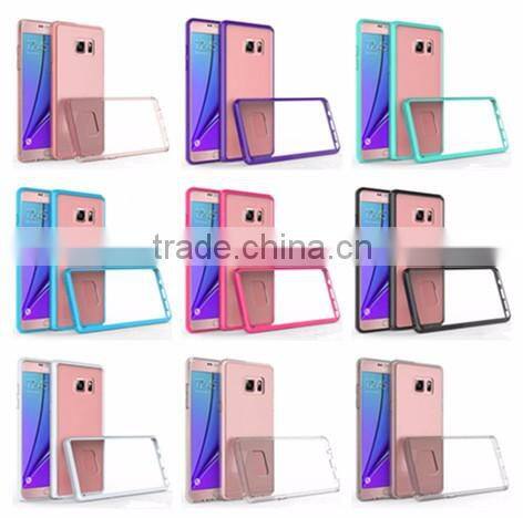 Samco Factory Price Cover Phone Case, Hybrid Transparent Back and Shock Absorption TPU Clear Case for Samsung Galaxy Note 7