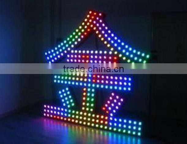 50pcs string 12mm WS2801 digital led pixel module IP66 DC5V input 0.3W full 24 bit color