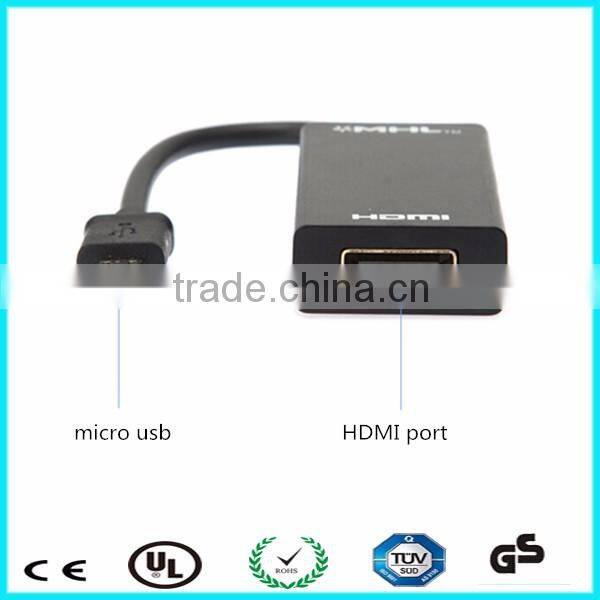 High quality male micro usb to HDMI MHL port converter adapter