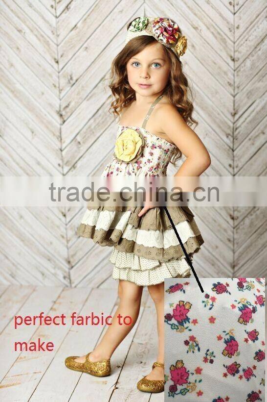 2016 Hot sale rose garden little girls boutique mustard pie remake clothing set