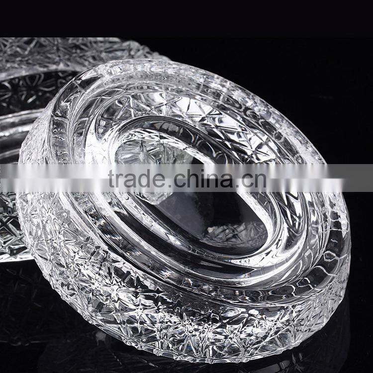 HYAS-06 large engraved Crystal ashtray for wholesale
