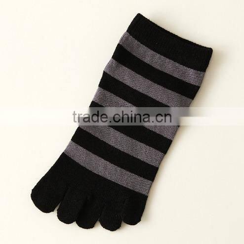 Bulk Wholesale Japanese OEM Top Quality Custom Design Winter Warm Five Toe Multi Yellow Stripes Injinji Yoga Pilates Socks