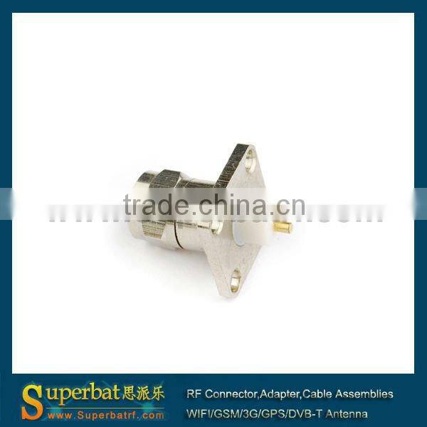 F 4 Hole Panel Mount Plug with extended dielectric&solder post coaxial rg6 compression rg6 f connector