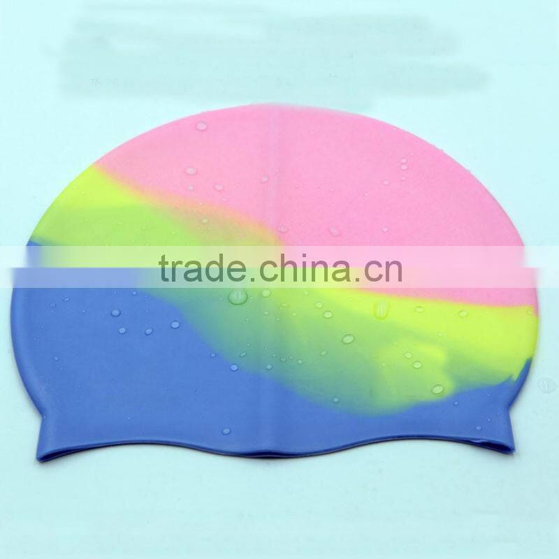 Chinese design your own swim cap with custom printing free art work,Colorful printing silicon swimming cap
