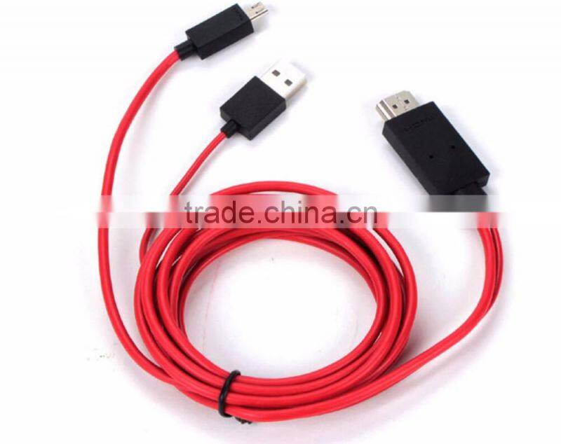 New red line MHL cable! 1080P MHL to HDM I cable for Samsung Galaxy S3 S4