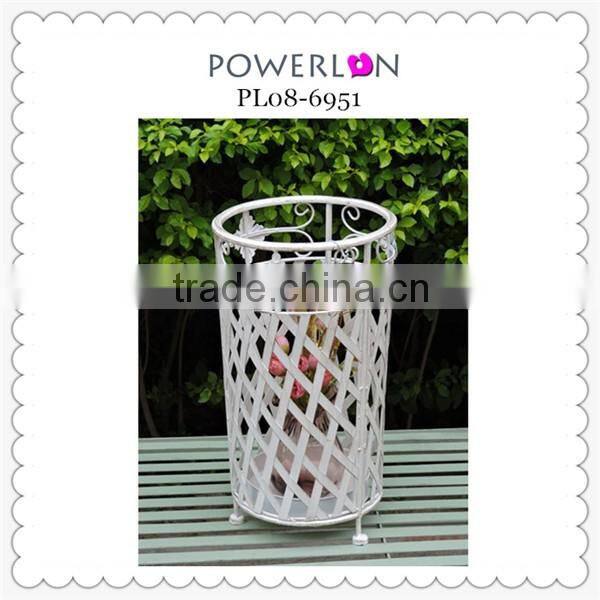 2016 New Design Iron Antique White Square Umbrella Bucket Holder