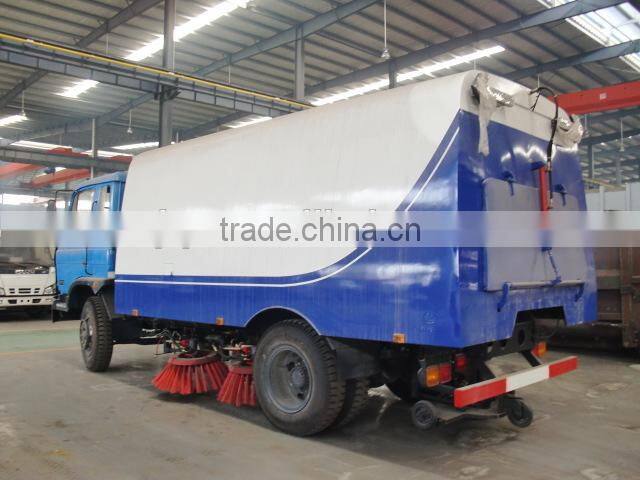 New arrival yellow color customized top sell dongfeng153 6cbm 6m3 garbage box street sweeper truck