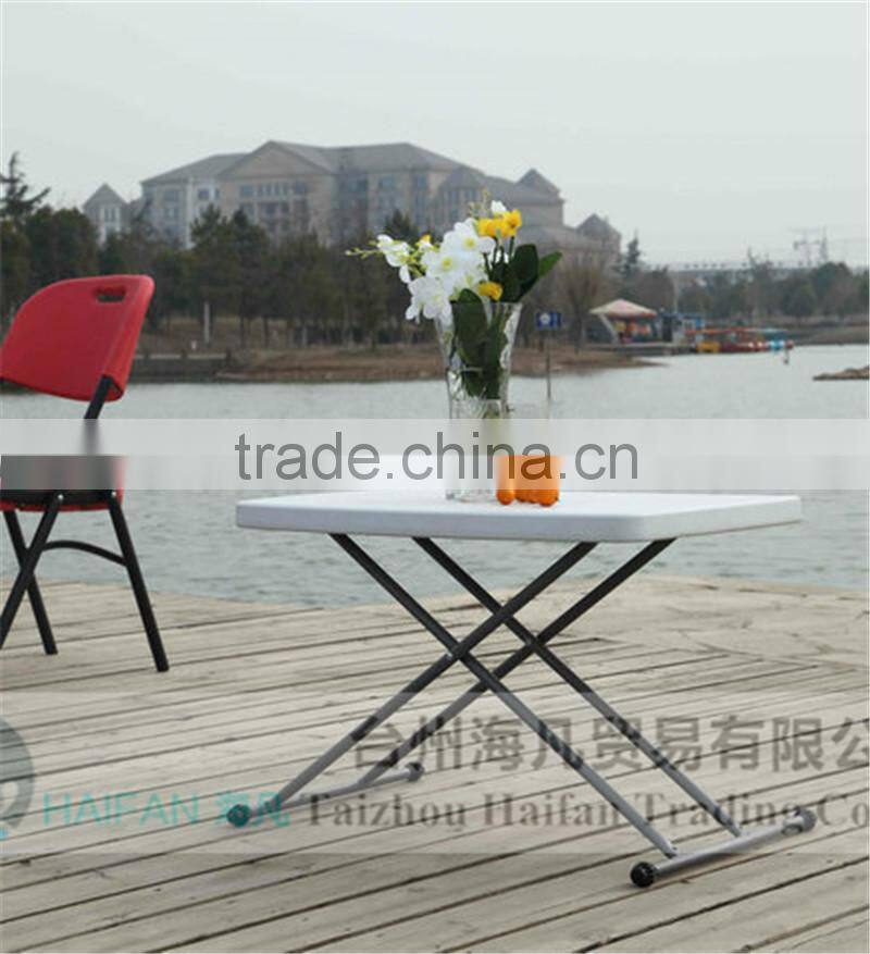 high quality 132cm plastic adjustable picnic table for party/hot sell banquet plastic table with removable legs