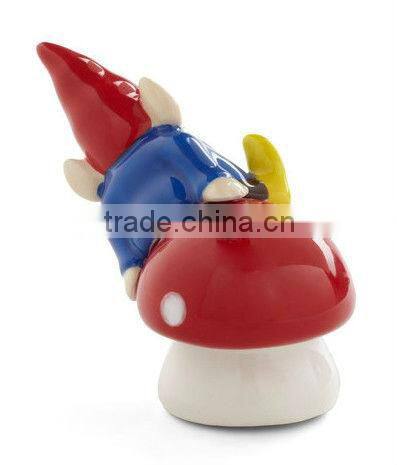 ceramic cute Gnome colorful Salt and Pepper Shakers