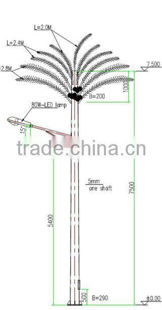 15m Beautiful Bionic Coconut Palm tree street light
