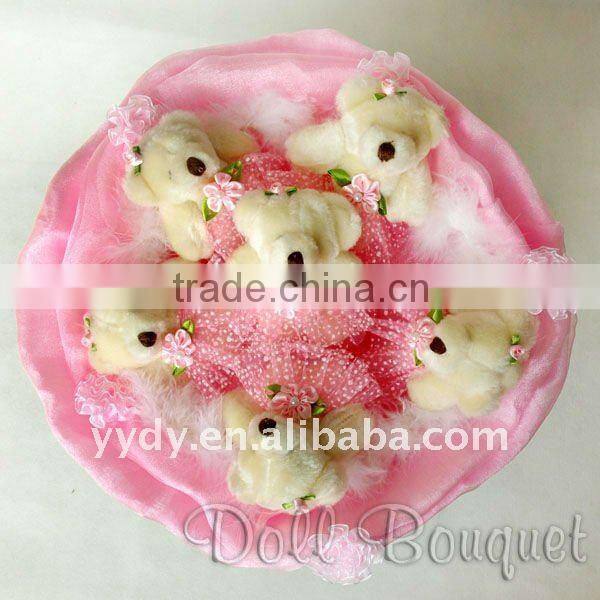 pink plush teddy bear bouquet birthday gift