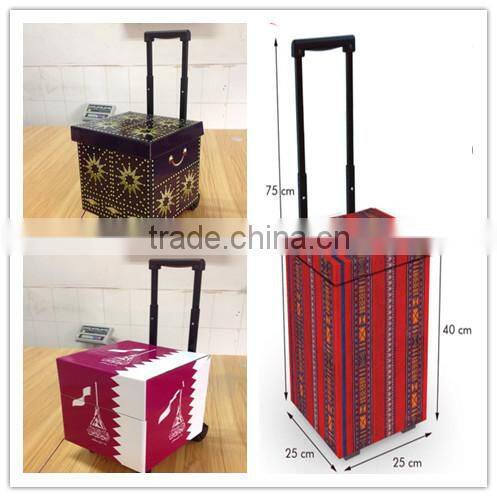 paper trolley display/corrugated display trolley/carton luggage trolley box