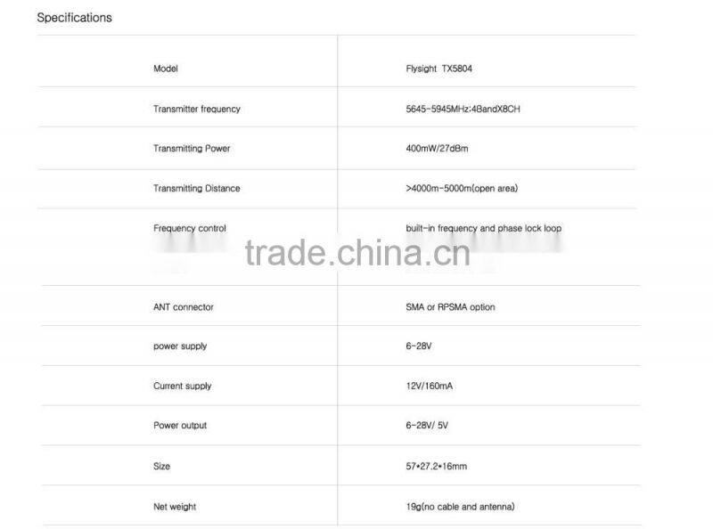 G2864 Flysight TX5804 5.8Ghz 32 CH 400mW fpv transmitter for rc drone