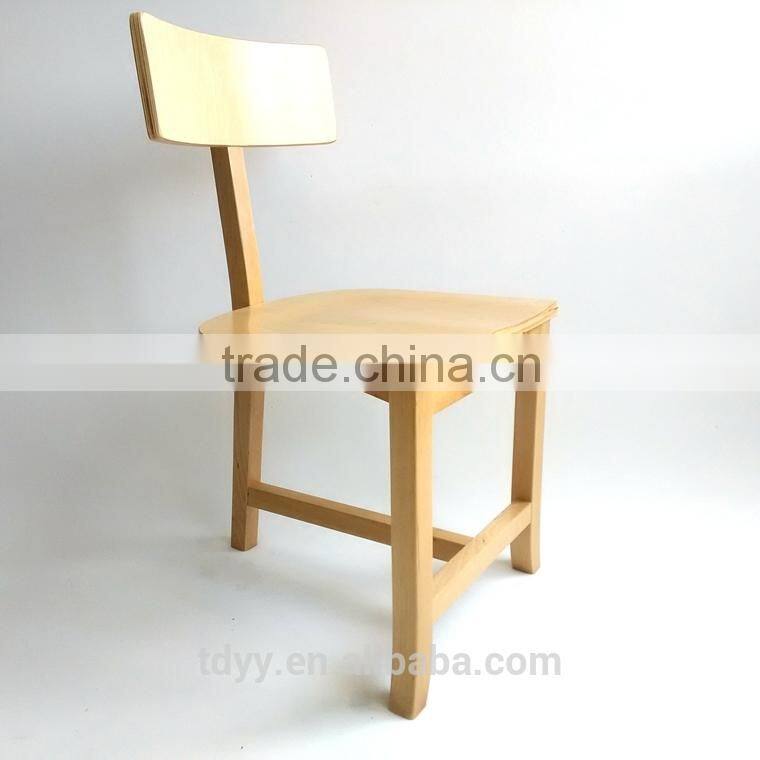 TDSM-33-4 QVB HANGZHOU JIANDE TONGDA BIRCH WOOD FRAME NATURE COLOR PLYWOOD SEAT+PLYWOOD BACK DININING CHAIR