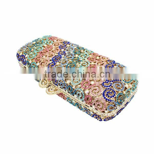 colorful clutch bag metal frame evening bag /part bag/wedding bag (8740A-B)