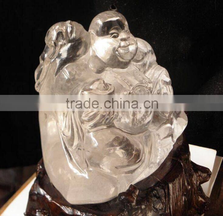 natural religious crystal carving figure of Buddha