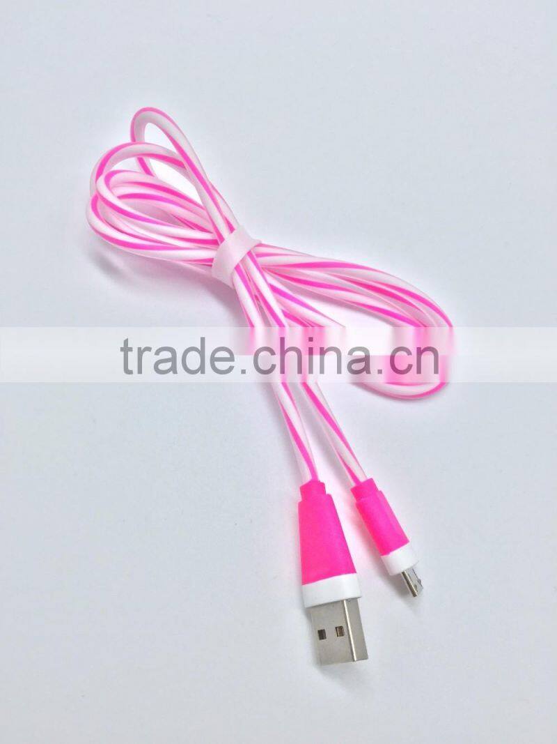 High Quality Crystal Candy Colors Micro USB Cable Charging wire For Android cellphone