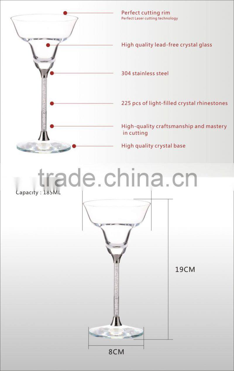 2015 new design crytal goblet matini with crystal stem for wedding for party for dinner for drinking item no.OH13218
