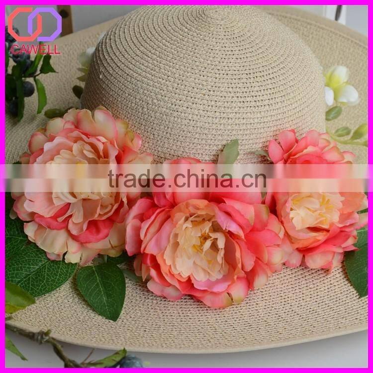 silk peony head flowers wholesale for hat decoration