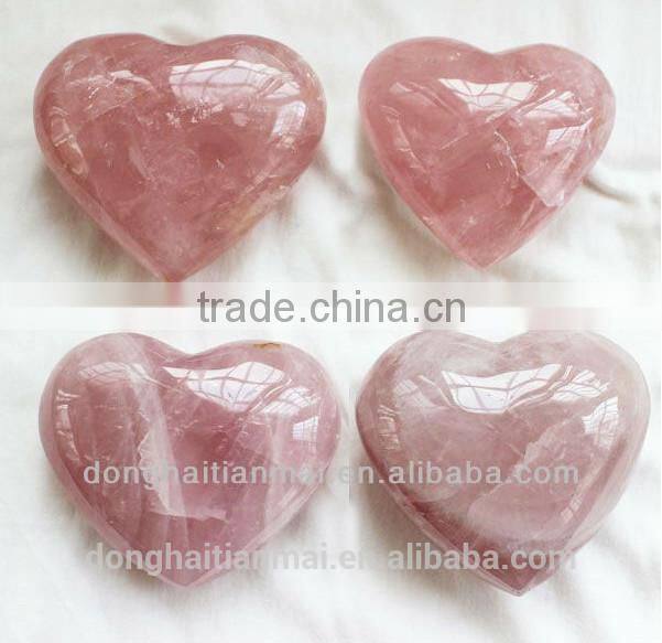 Hot Sale Natural Rose Quartz Crystal Heart for Wedding Gifts