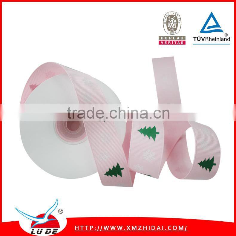 2016 Custom factory printed satin ribbon for christmas decoration