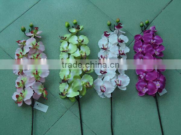 faux flower home decoration Orchid (10 head, 2 fruit) fabric artificial orchid