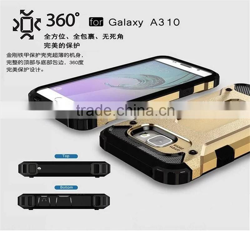 Low MOQ PC+TPU combo case cover for samsung galaxy a3 2016,Slim Shockproof super armor case for samsung A310