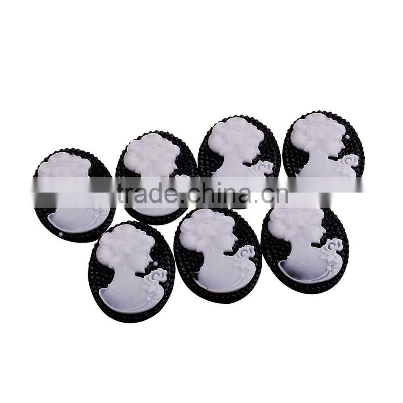 wholesale lady face cabochon resin cameo