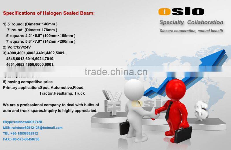 4 inch Square Auto Crystal Fog Light Halogen Sealed Beam with shell high / low light