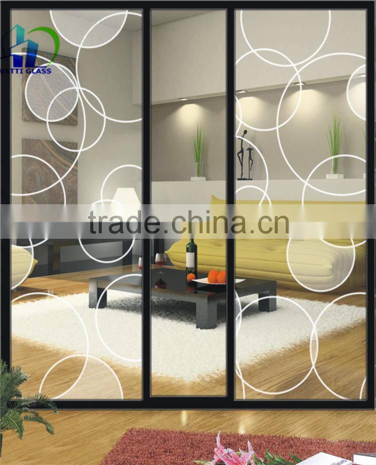 10mm thick decorative glass partitions etching frosted glass desk partition acid etched glass office partitions