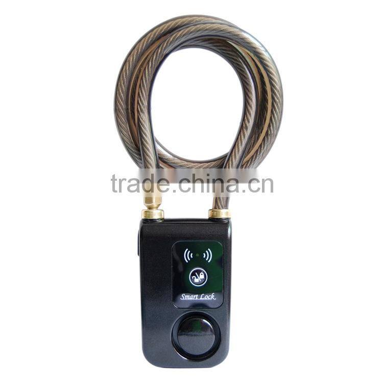 2016 newest bluetooth 4.0 version wireless bicycle , motorcycle anti theft smart alarm Chain lock remote IOS and android