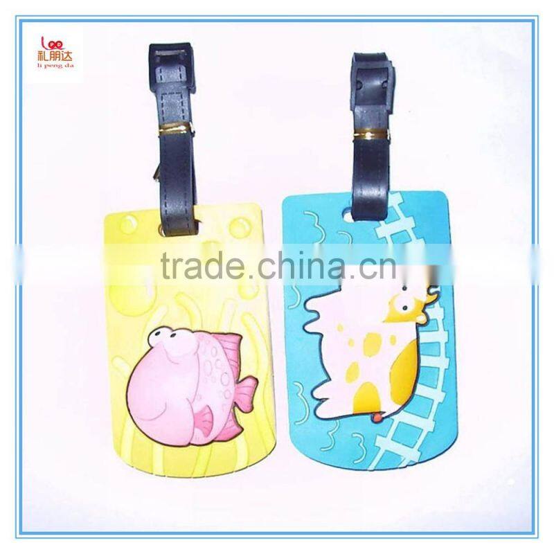 Custom made travel 3D soft pvc luggage tag, OEM custom travel wholesale silicone luggage tag