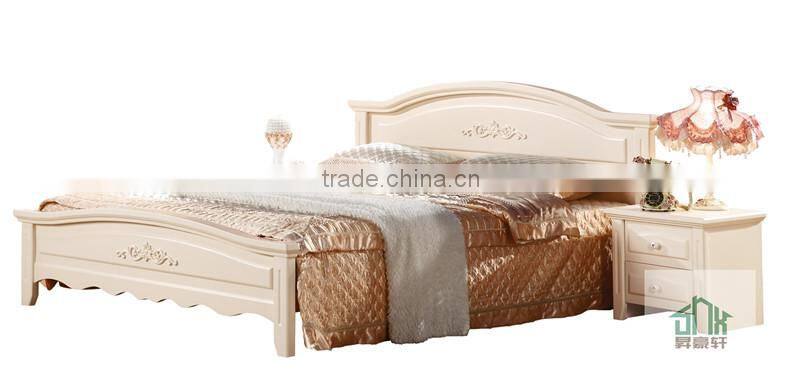Korea Princess Bedroom Furniture Wooden Bed HA-829# Bedroom Bed 1.8m White Wood Bed