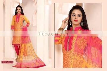 Magnetic Off White Cotton Churidar Suit/best Churidar Suit online shopping