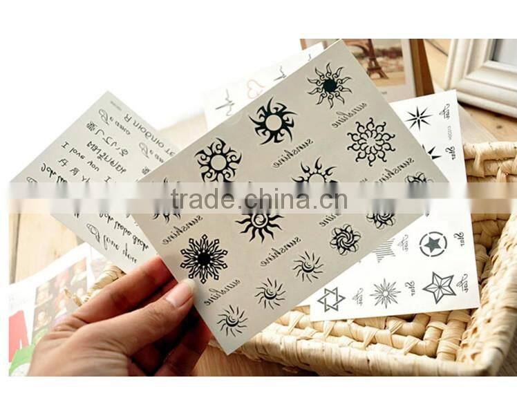 custom normal self adhesive water transfer sexy body temporary tattoo sticker
