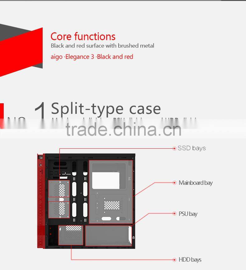 aigo Elegance 3 ATX computer case best seller red and black