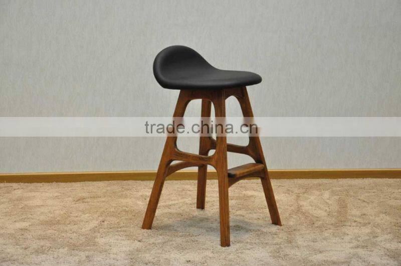 2016 wholesale furniture modern wooden erik erik buch solid wood bar stool high chair leather seat