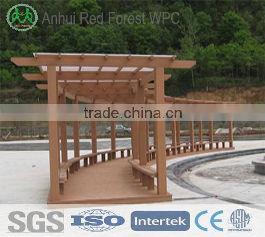 wood plastic composite wooden garden arbor