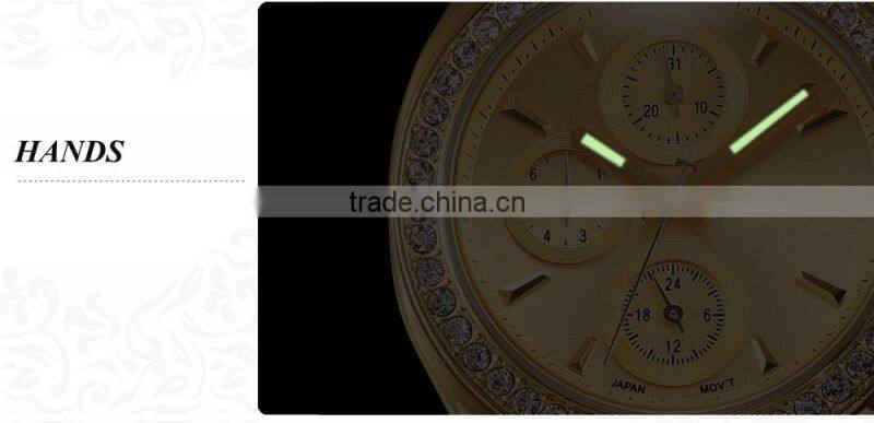 Women Japan Quartz Movement Ladies Fancy Crystal Watches