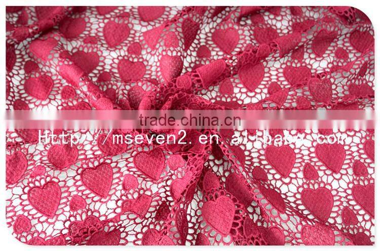New Arrival 50/52'' Red Water Soluble Nigerian Lace Fabric for Dress