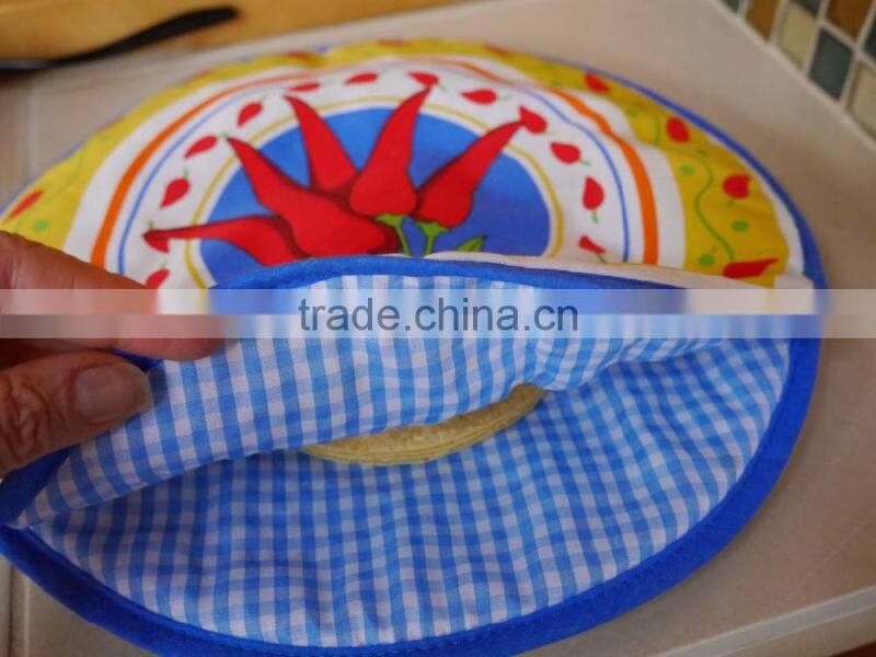 Hot sale Insulated Microwaveable Fabric Tortilla Holder/Keeper Warmer