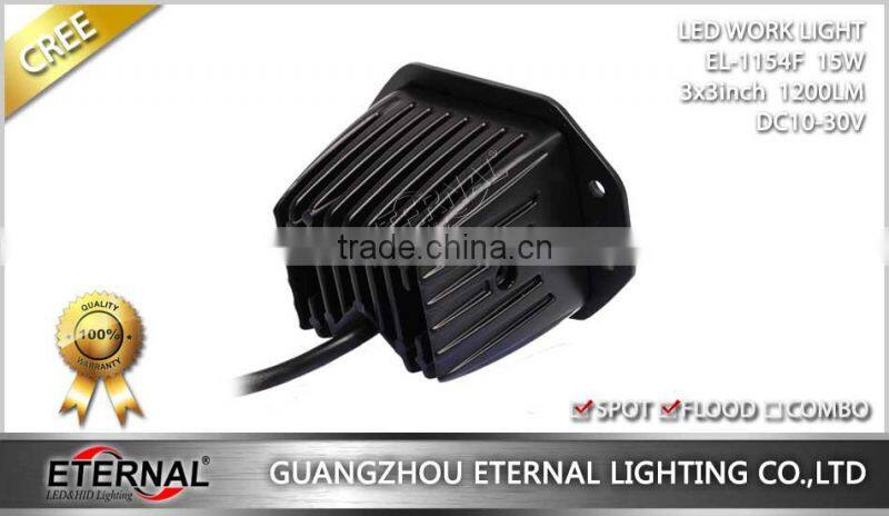 3x3in cube pod 15W flush mount pillar 4x4 Jeep off-road motorsports truck trailer vehicles high power LED work light fog lamp