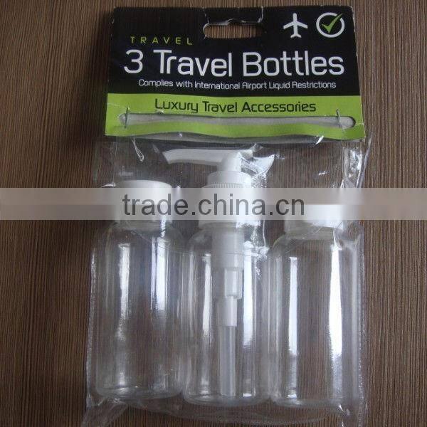 easy to carry 6pcs plastic travel cosmetic bottle set ST-09