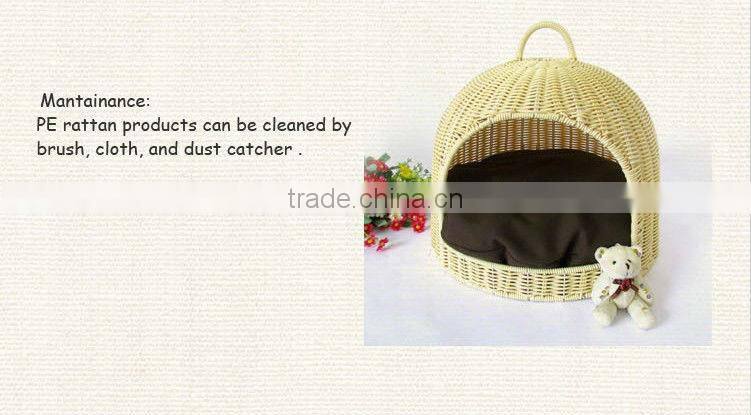 shangdi products oval shaped white rattan luxury dog bed