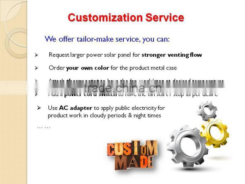 vent goods Solar Gable Fan with battery and adjustable solar panel high quality cooling ventilating