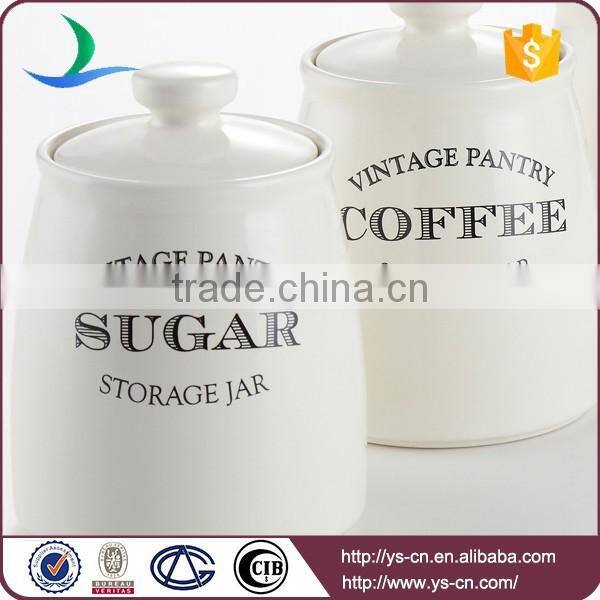 ceramic round white kitchen food canisters whplesale
